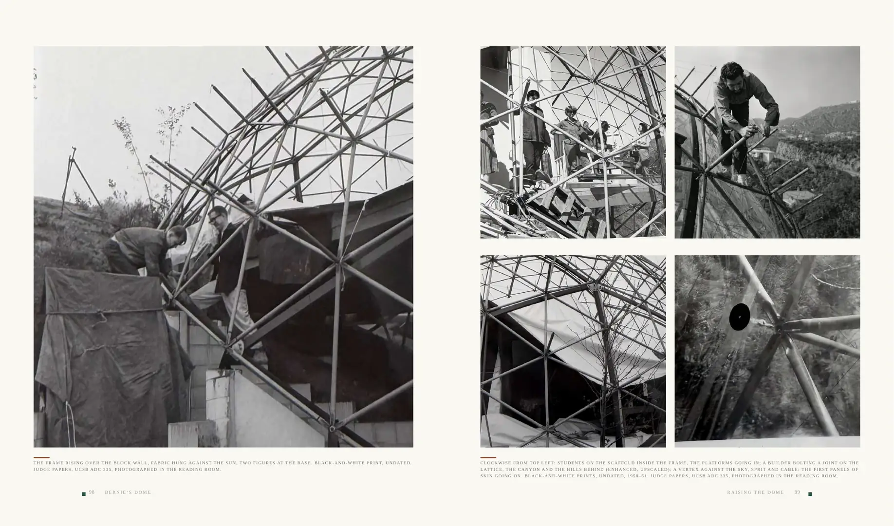 Plates showing the frame being raised